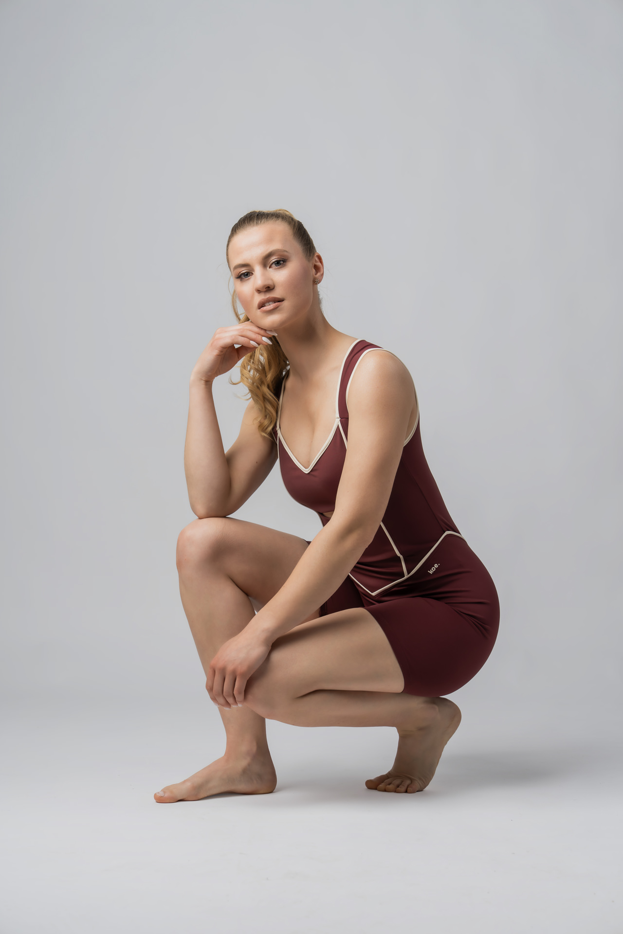 Pulse Jumpsuit Short Burgundy - Slika 3