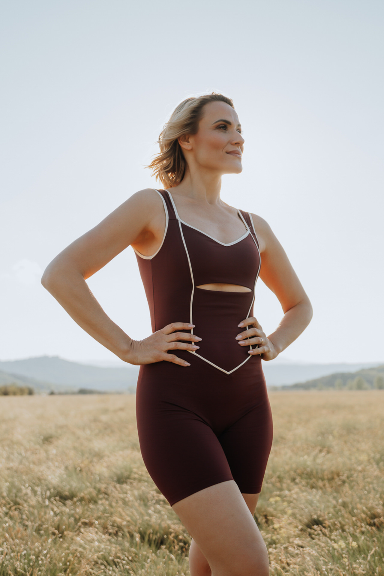 Pulse Jumpsuit Short Burgundy - Slika 10